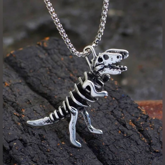 Other - ✦ Unisex Stainless Steel Dinosaur Skeleton Statement Necklace